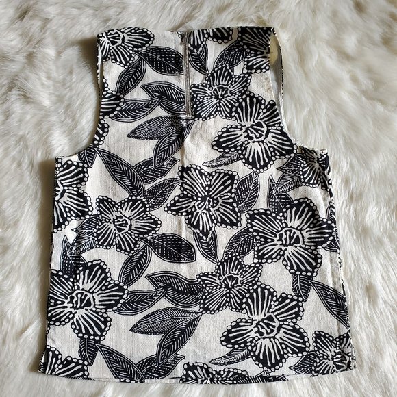 J. Crew Notched Shell Polynesian Floral Size 0 EUC - Picture 6 of 16